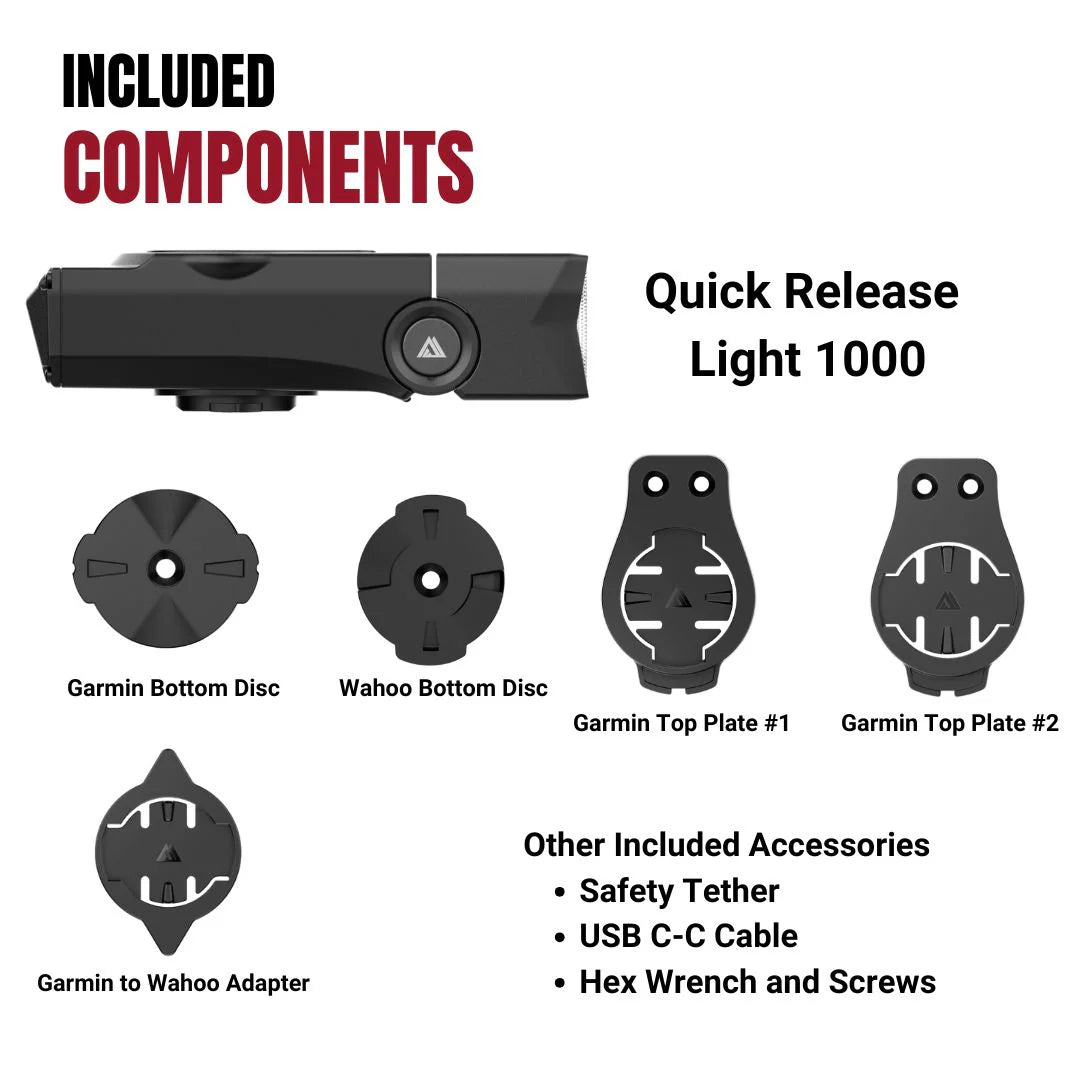 Forlygter KOM CYCLING QUICK RELEASE LIGHT 1000
