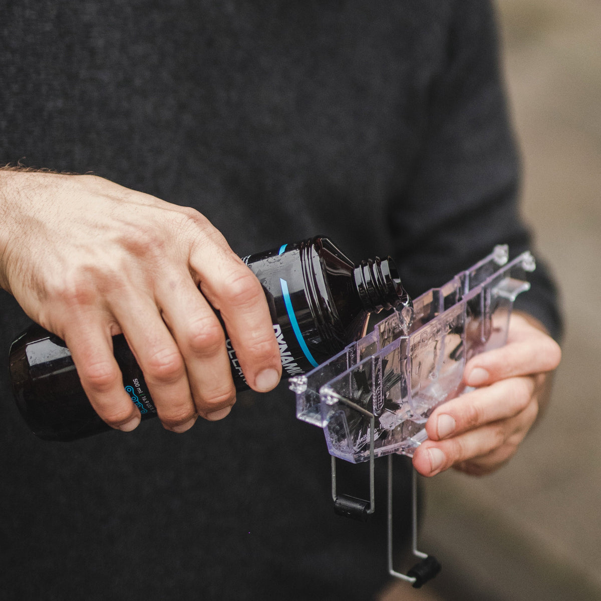 DYNAMIC CHAIN CLEANER en utilisation sur une transmission