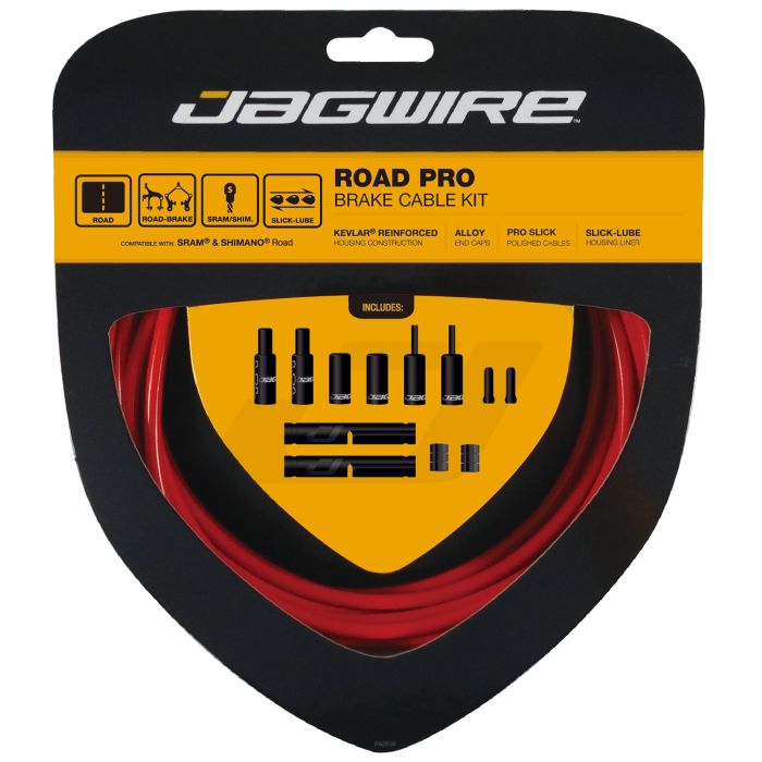 JAGWIRE ROAD PRO Bromsvajer- och slangsats Röd