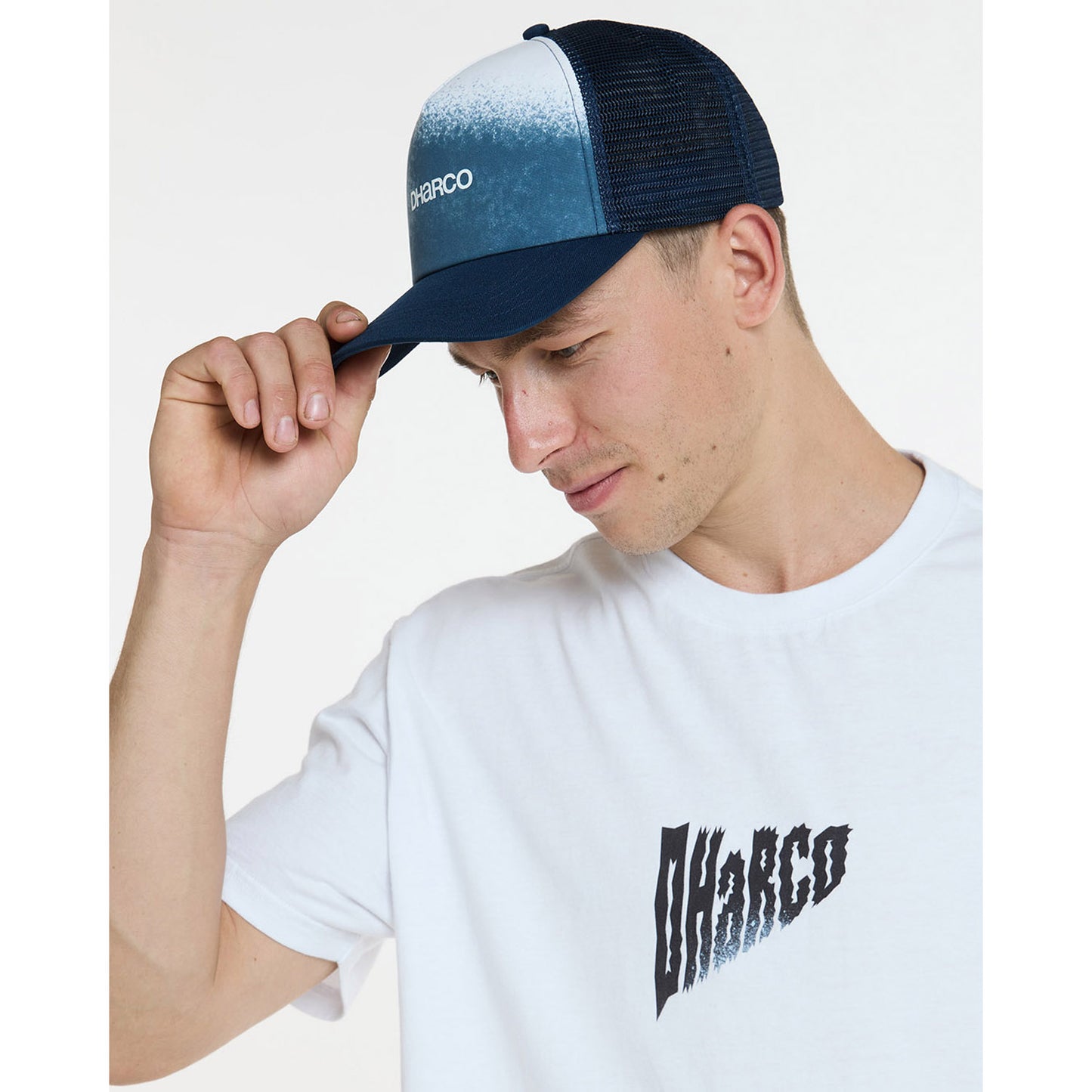 Casquette DHARCO CURVED PEAK TRUCKER NU WAVE Bleu