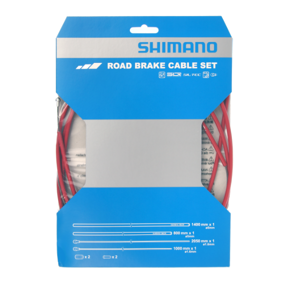 SHIMANO PTFE-bromsvajer- och slangsats Röd