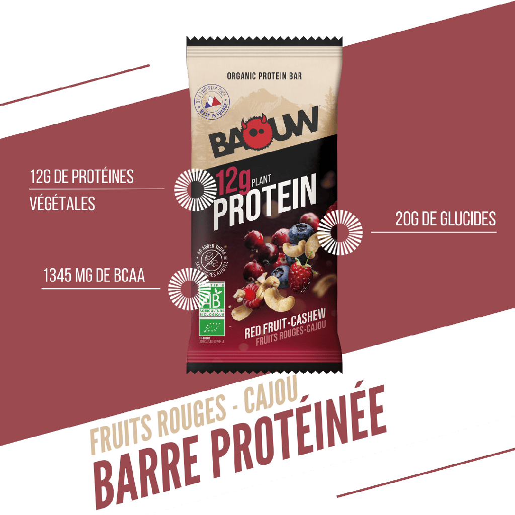 Proteinová tyčinka BAOUW ORGANIC EXTRA Red Fruits/Cashew (50g)