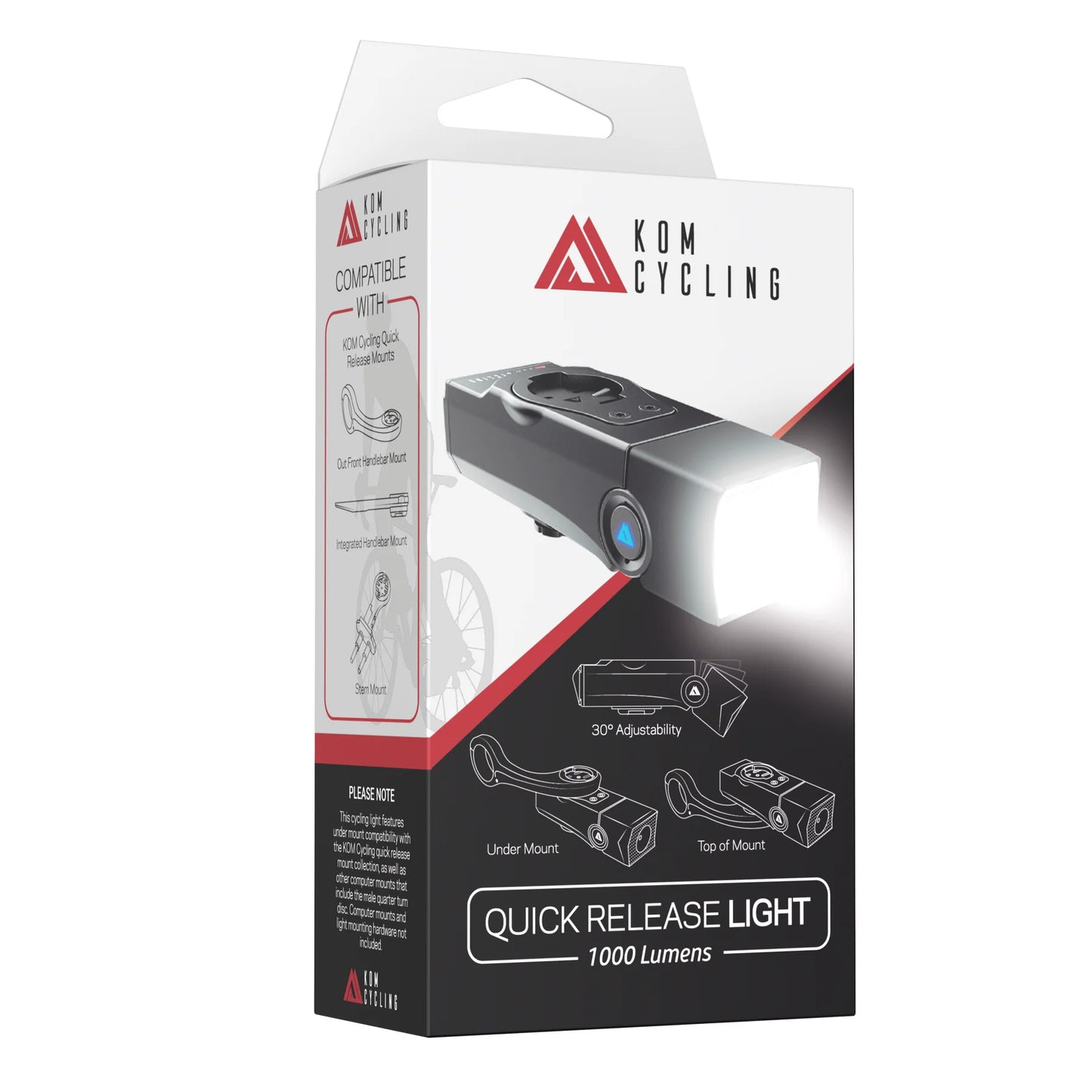Forlygter KOM CYCLING QUICK RELEASE LIGHT 1000