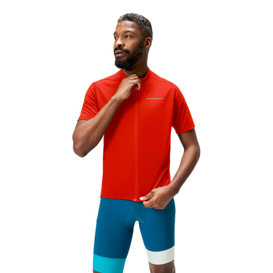 ENDURA LOOP ZIPPED dres s krátkým rukávem červený 2025