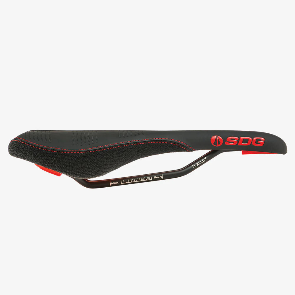 Selle SDG RADAR MTN Rails Titane-Alu Noir/Rouge
