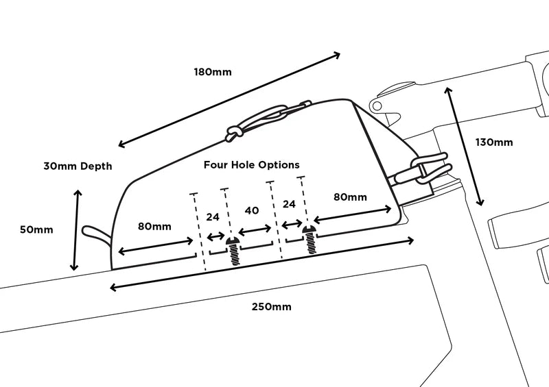 Šroubovací rámová taška RESTRAP TOP TUBE BOLT 0,8L černá