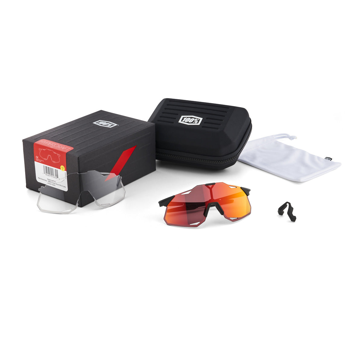100% HYPERCRAFT XS Soft Tact Black Hiper Multilayer Mirror Red brýle