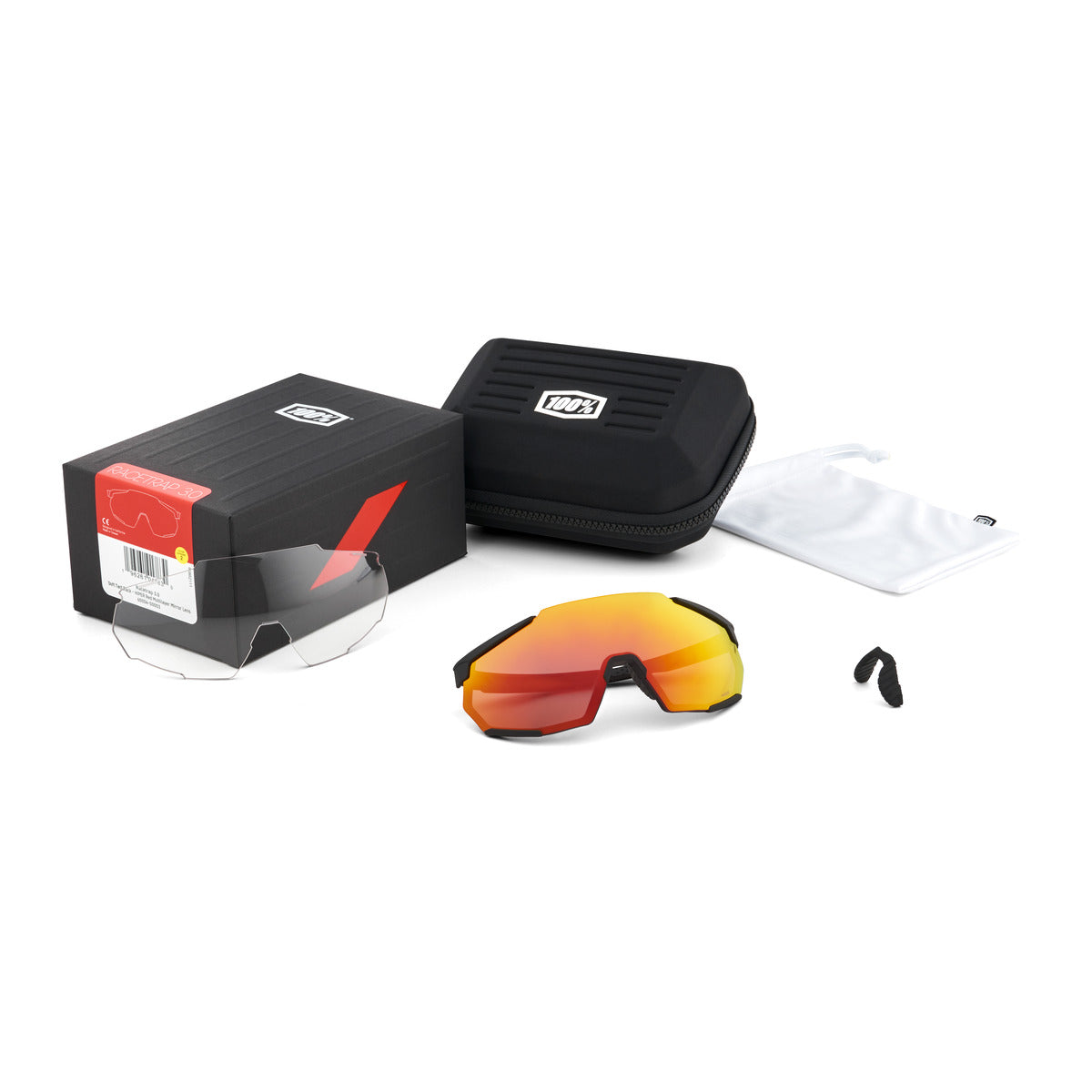 Gogle 100% RACETRAP 3.0 Soft Tact Black Hiper Multilayer Mirror Red