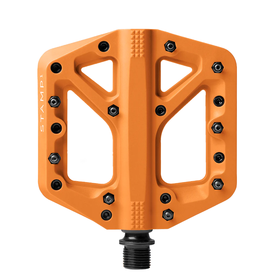 CRANKBROTHERS STAMP 1 Malé oranžové ploché pedály