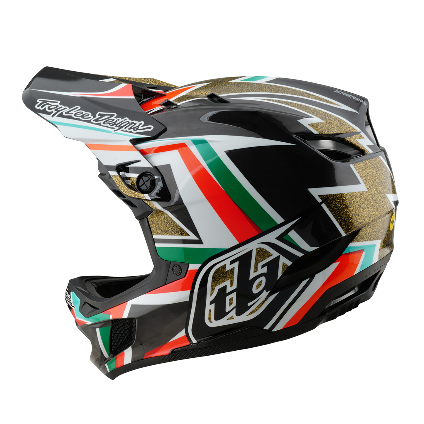 Troy Lee Designs D4 CARBON MIPS FRAMES MTB-hjälm Svart/Guld