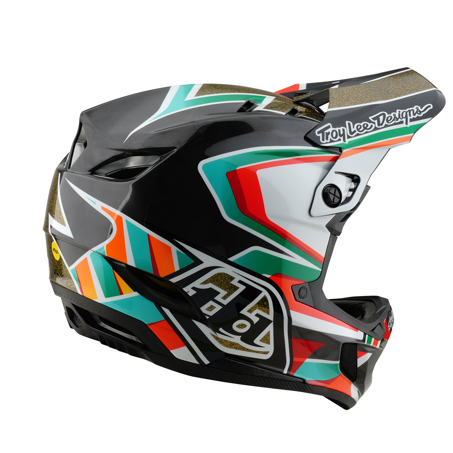Troy Lee Designs D4 CARBON MIPS FRAMES MTB-hjälm Svart/Guld