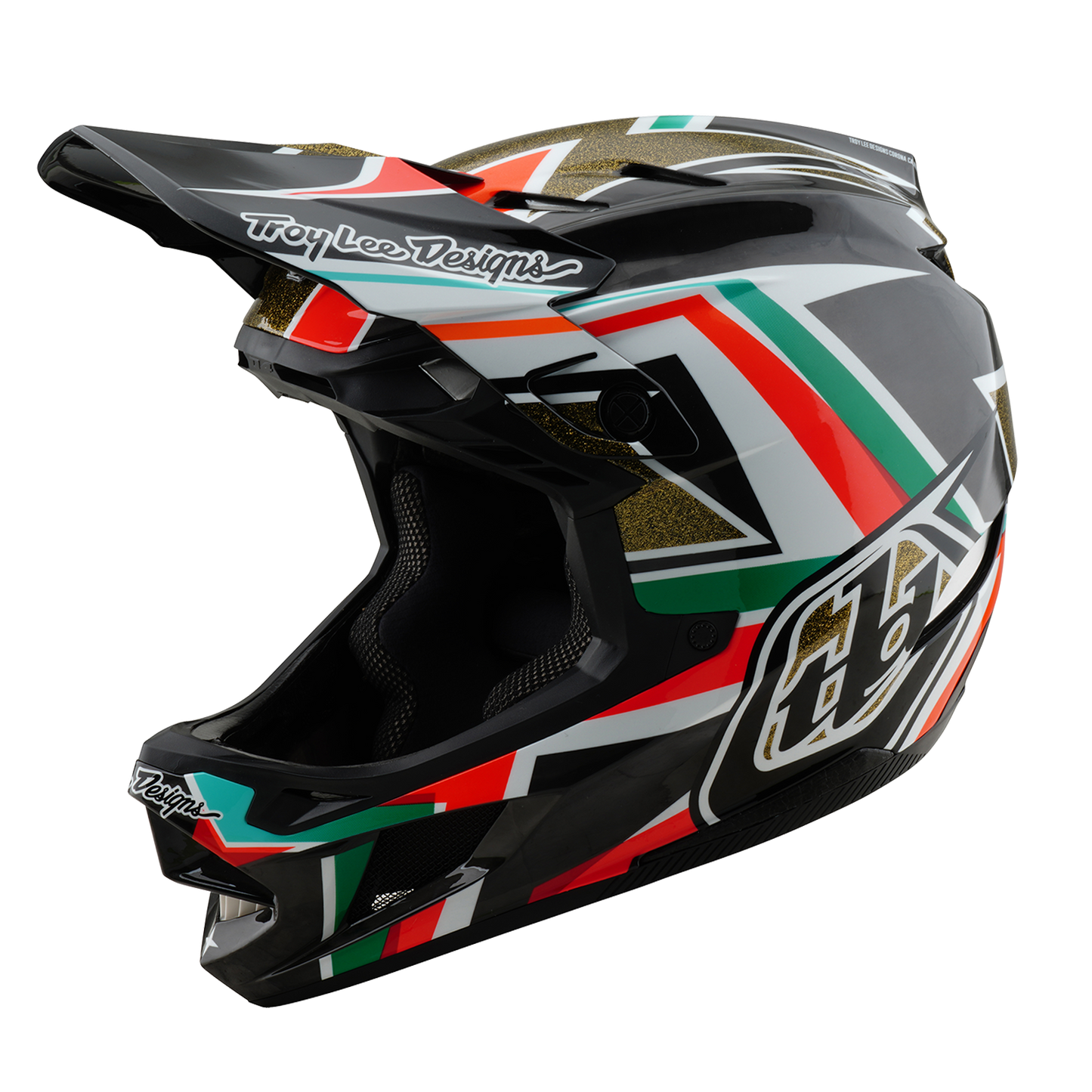 Troy Lee Designs D4 CARBON MIPS FRAMES MTB-hjälm Svart/Guld
