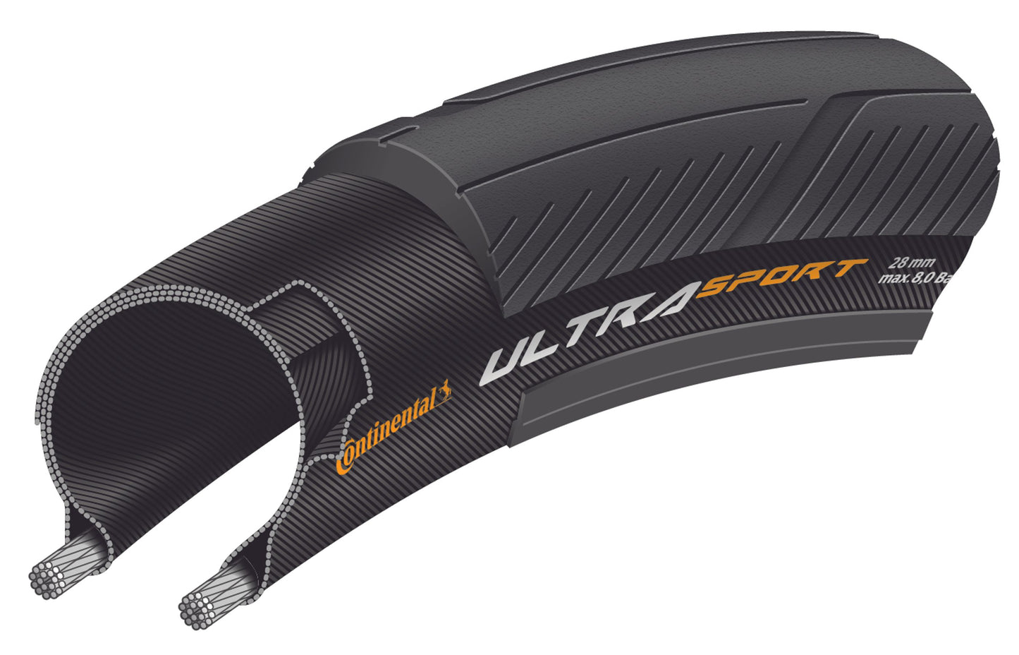 CONTINENTAL ULTRA SPORT III 700c TubeType Black-dæk