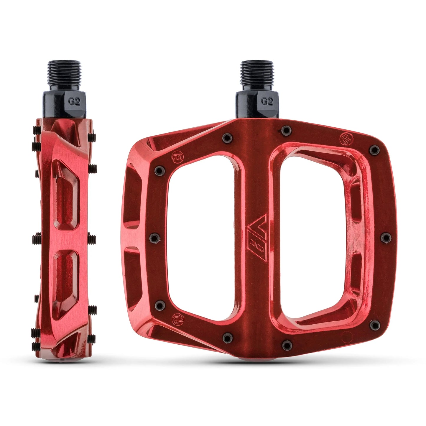 DMR V8 röda platta pedaler
