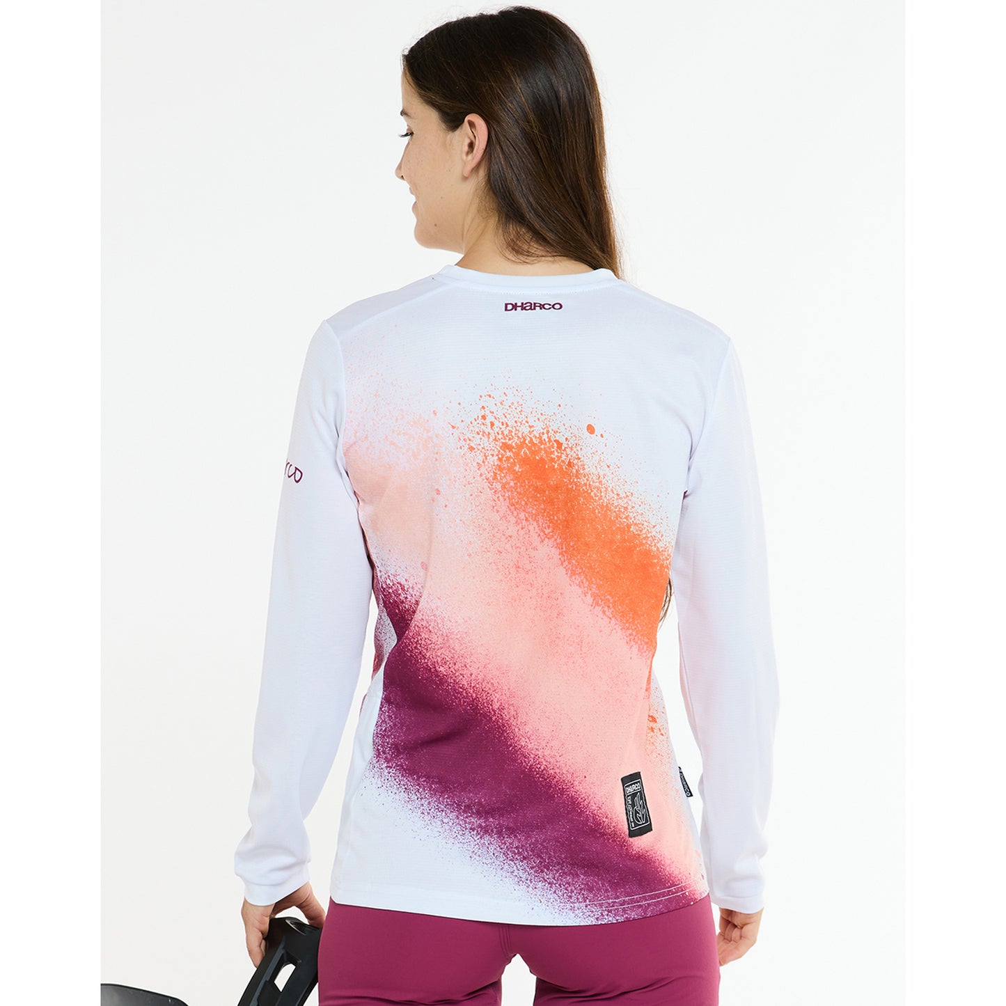 DHARCO GRAVITY FIREBIRD Långärmad Jersey Vit/Orange, dam