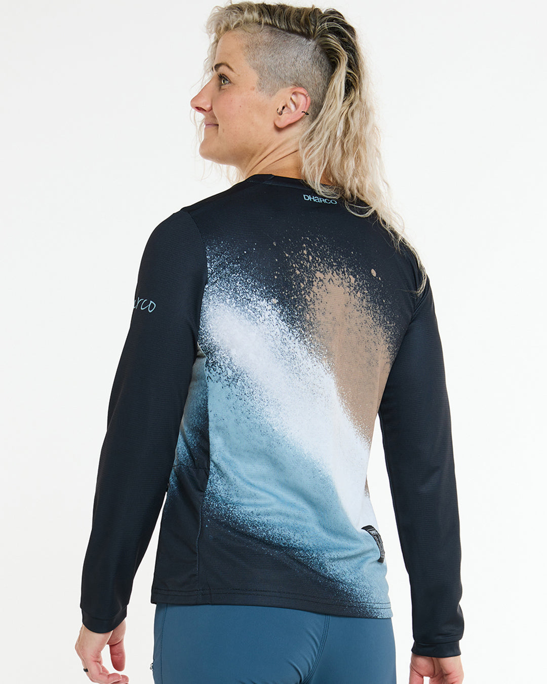 Maillot DHARCO GRAVITY GOLDEN STREAK Manches Longues Femme Noir/Bleu
