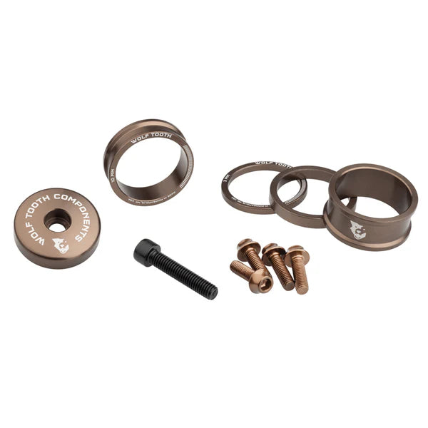Distanser, skaftskydd och skruvar Kit WOLFTOOTH BLING KIT Espresso