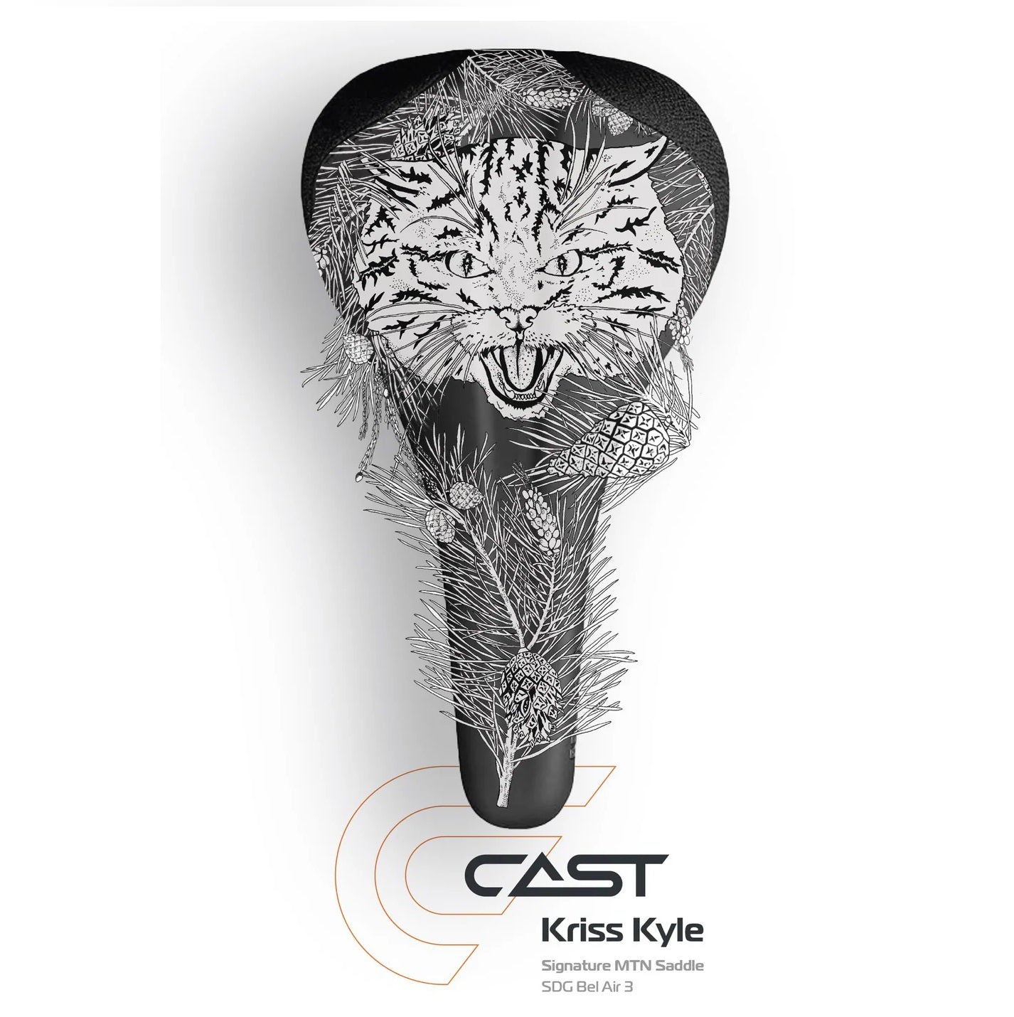 CAST SCOTTISH WILDCAT Kriss Kyle Signature Rails Lux Alloy sedlo