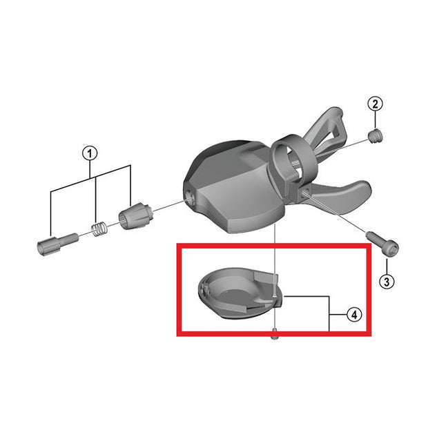 Couvercle Inférieur pour Commande de Vitesse SHIMANO CUES SL-U4000-9R Droit