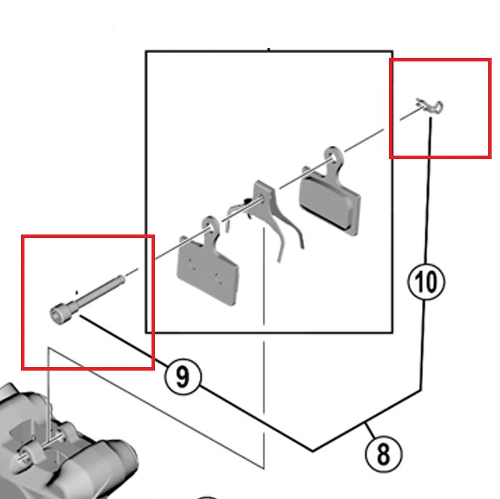SHIMANO holdepind og ring BR-RX820/RX410/R8170/M7100/M7110/R7170