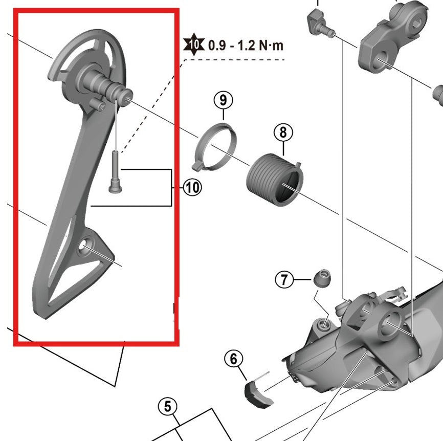 SHIMANO RD-R8150 Extern bakväxelbur och monteringsskruvar
