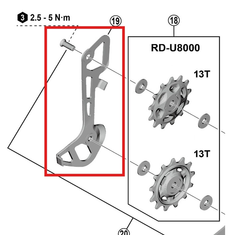 SHIMANO RD-U8000/U6000 GS Interní klec zadní přehazovačky