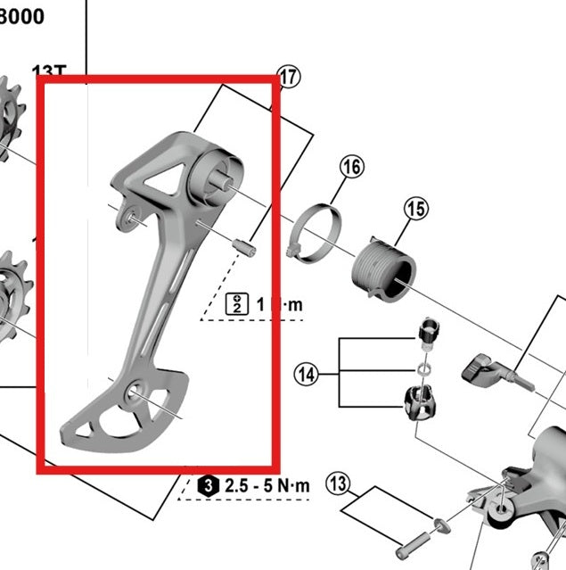 GS SHIMANO CUES U8000/U6000 extern bur för bakväxel