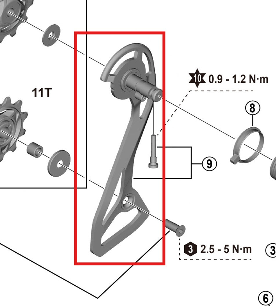 SHIMANO RD-R7100 Extern bakväxelbur och skruv