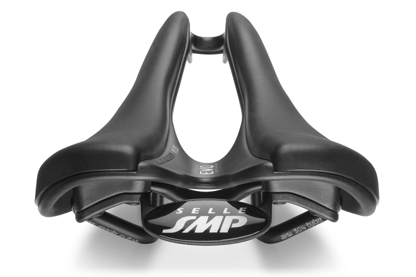 SMP EVO PLUS sadel 140 mm bred Svarta skenor i rostfritt stål