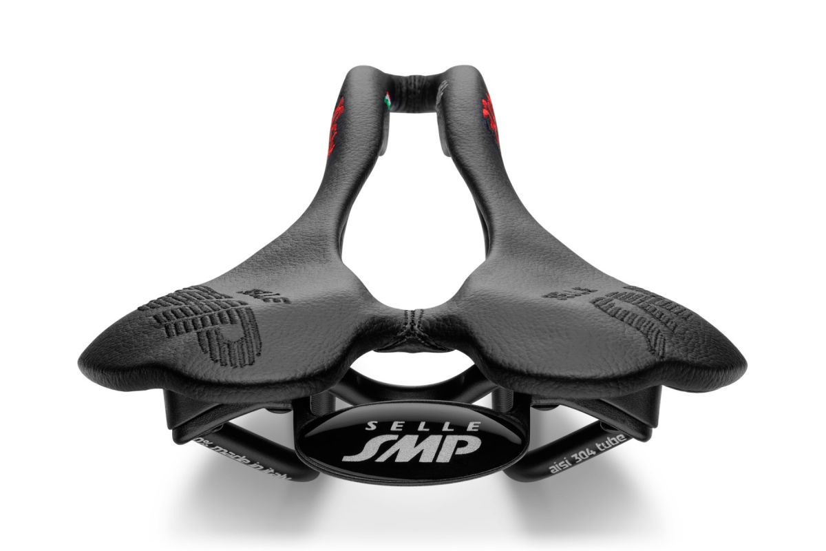 Siodełko SMP F30C SI z szynami ze stali nierdzewnej, czarne