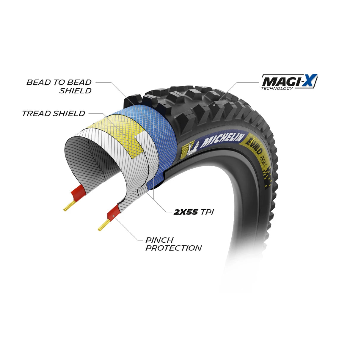 MICHELIN E-WILD FRONT Racing Line 29x2.40 Tubeless Ready Soft-dæk