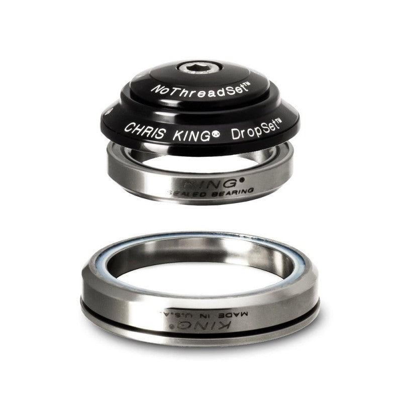 Integreret headset CHRIS KING DROPSET 2 1"1/8-1.5" IS42/IS52 45° Sort