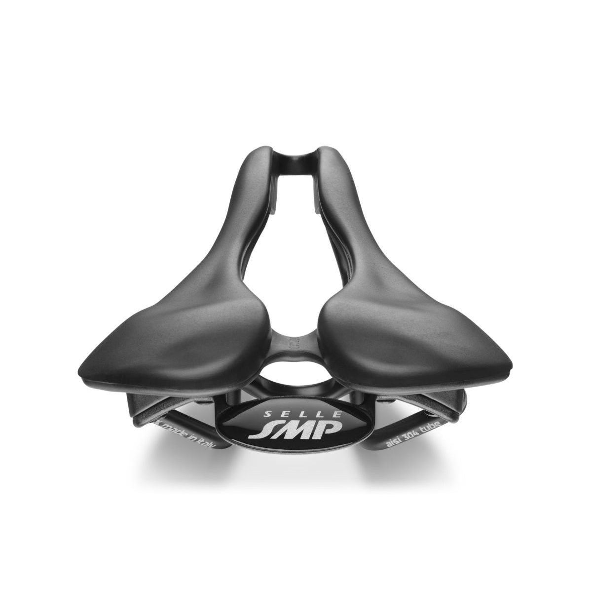 SMP EVO20C Sadel 140 mm bred Svarta rostfria stålskenor