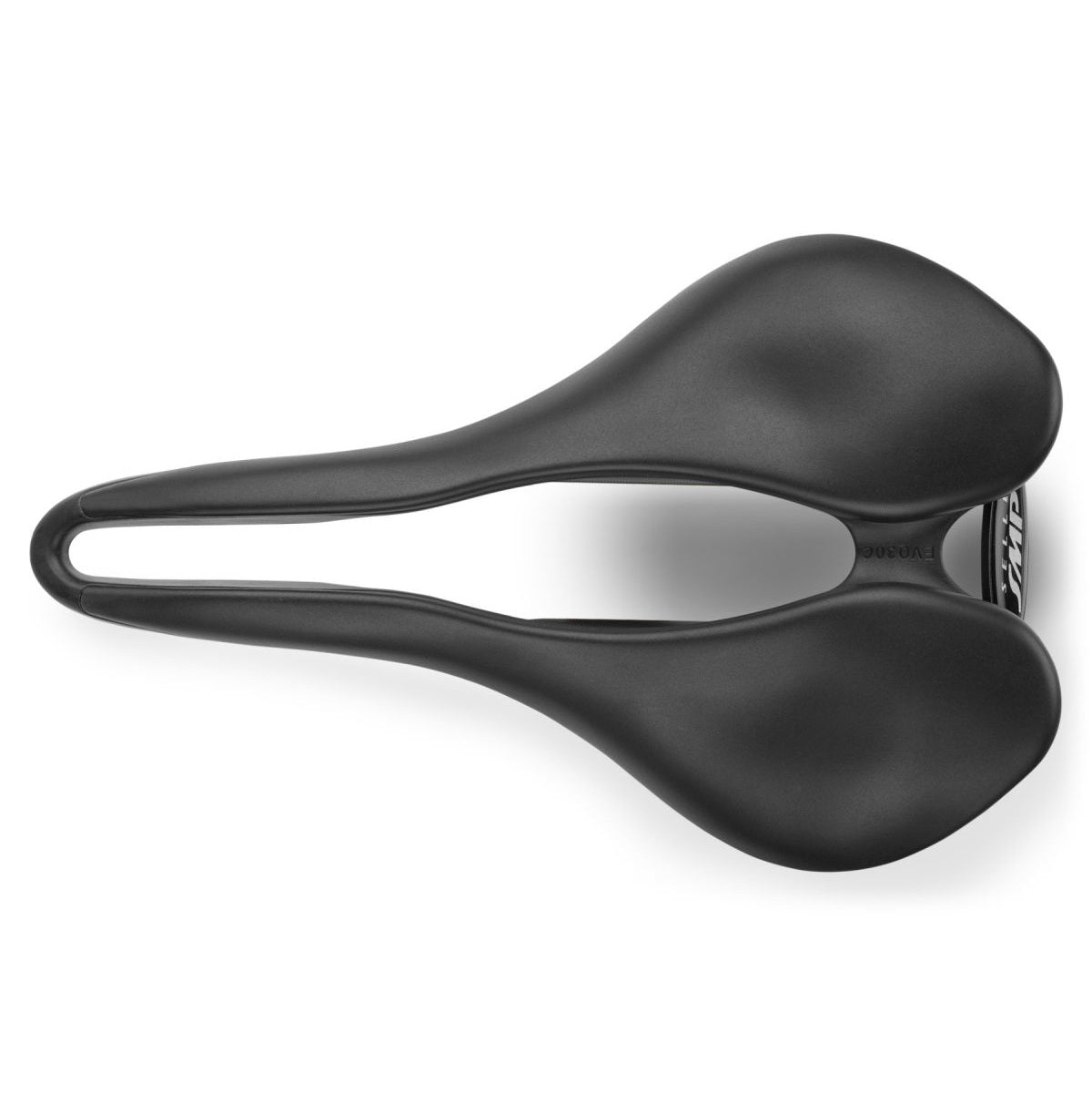SMP EVO30C-sadel 150 mm bred, sorte skinner i rustfrit stål