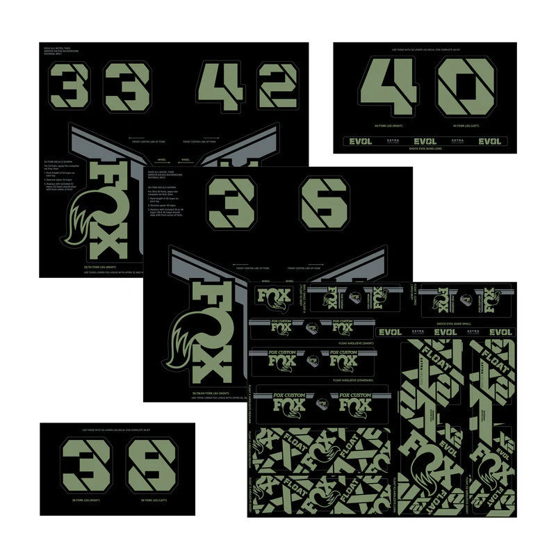 Zestaw naklejek na widelec i amortyzator FOX Pistachio Green