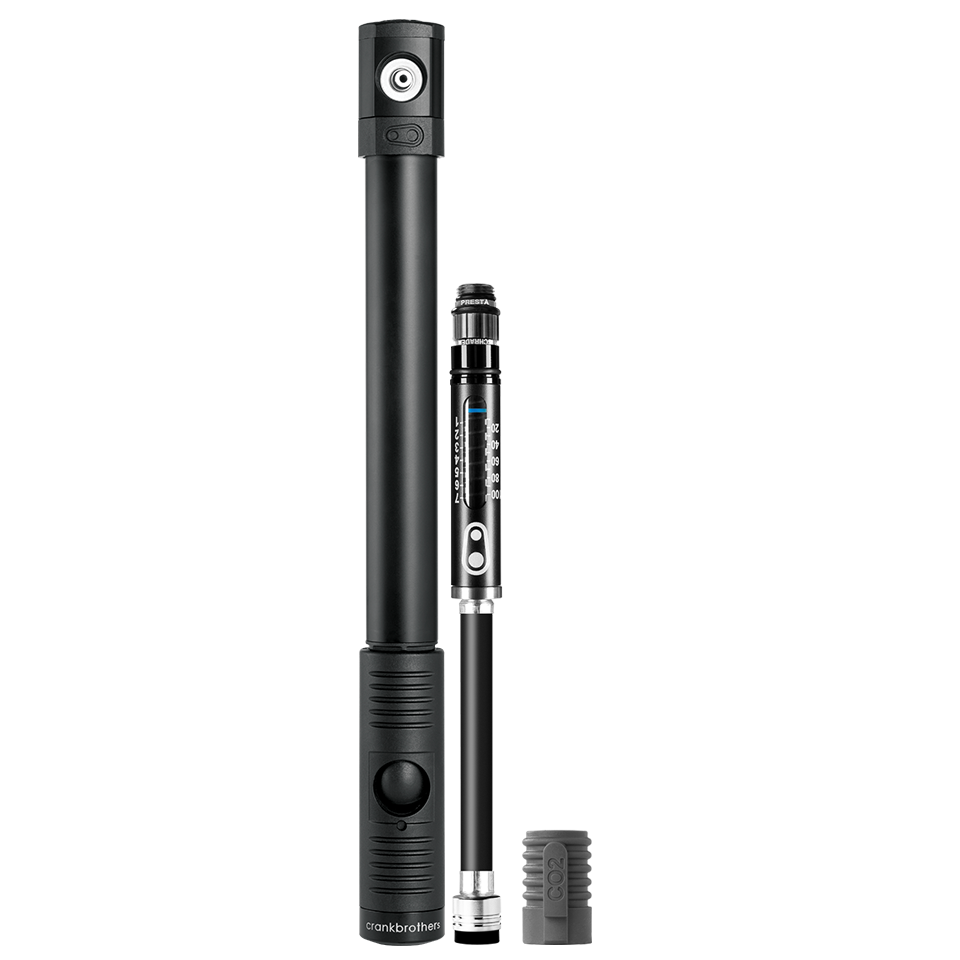 Pompe à Main CRANKBROTHERS KLIC HP Manomètre + Embout CO2 Midnight Edition