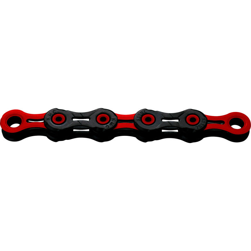 Łańcuch 11V KMC DLC11 woskowany czarny/czerwony