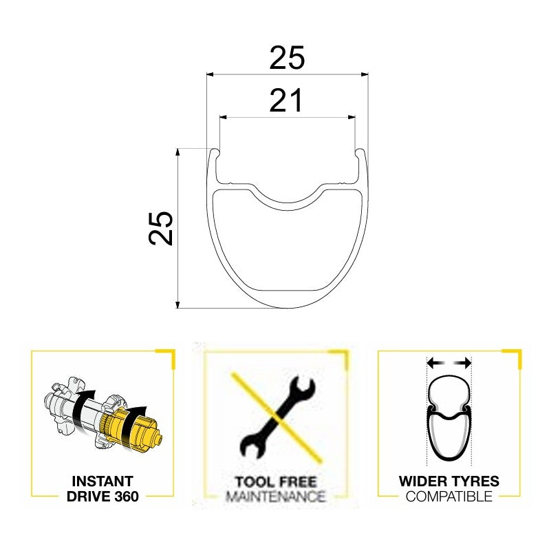 Par MAVIC AKSIUM 1 DISC Tubeless Ready-hjul (Center Lock)