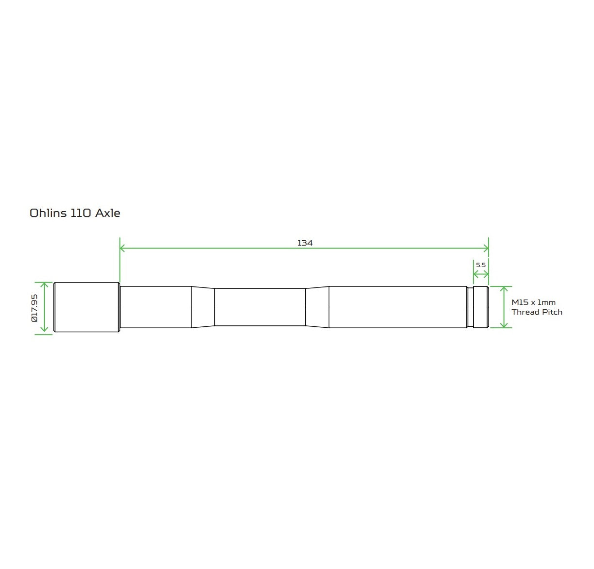 Oś przedniego koła HOPE do widelców OHLINS RXF34/RXF36/RXF38 czerwona