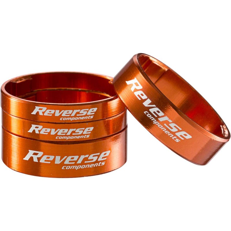 REVERSE Aluminium Ultra-Light 1"1/8 Orange Headset Spacer Kit