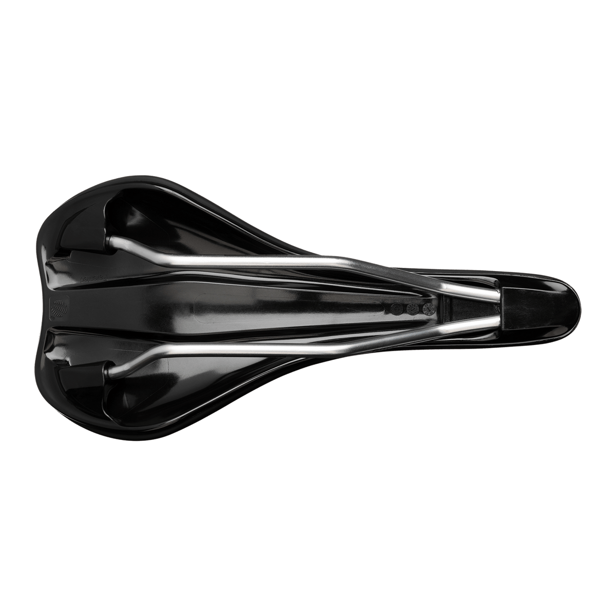 Selle BURGTEC THE CLOUD MK2 Rails Cro-Mo Noir — vue de dessous et rails Cro-Mo