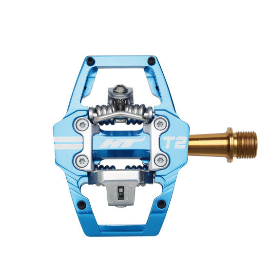 HT Components ENDURO T2T Titanové pedály Modré