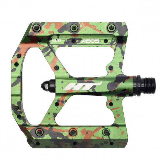 Płaskie pedały HT COMPONENTS AE05 Camo Green