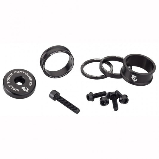 WOLFTOOTH BLING KIT Distanser, stamskydd och skruvar Svart
