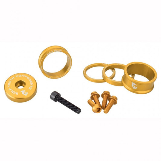 WOLFTOOTH BLING KIT Gulddistanser, skaftkåpa och skruvar Kit