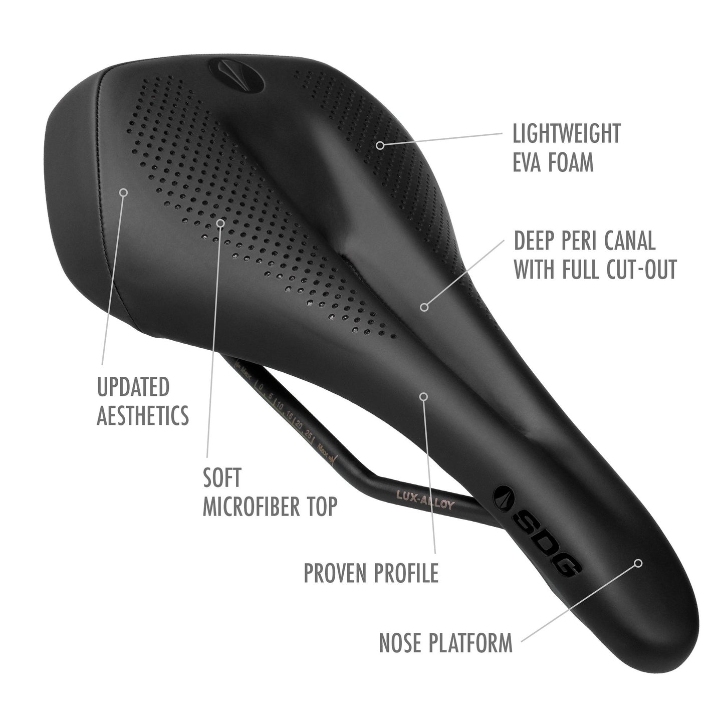 Dámské sedlo SDG ALLURE V2 Rails Lux-Alloy Brown Saddle