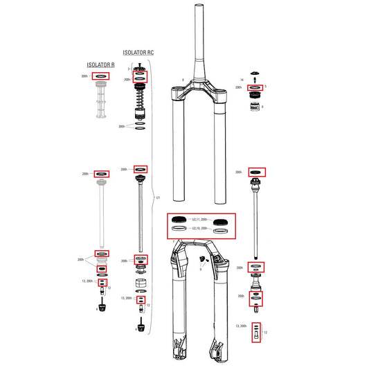 Kit Entretien 200 h/An ROCKSHOX DOMAIN (2025+)  Générations C