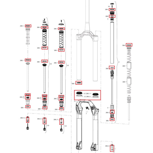 Kit Entretien 200 h/An ROCKSHOX PSYLO Silver (2025+)  Générations A