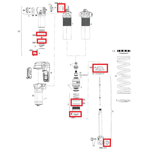 Zestaw serwisowy 200 godzin / 1 rok ROCKSHOX VIVID COIL C1+ (2025+)