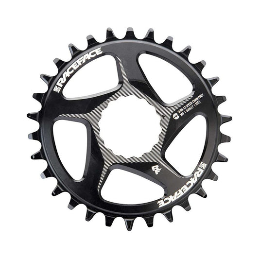 Plateau Mono RACE FACE 12V Direct Mount Compatible SHIMANO Noir — vue du plateau sur fond blanc